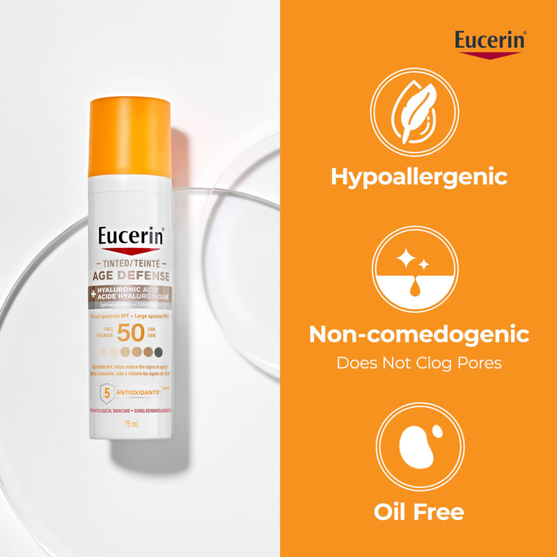 Eucerin Tinted Age Defense Face Sunscreen SPF 50, 50 mL