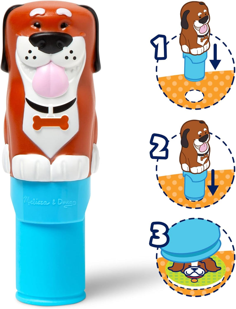 Melissa & Doug - Sticker WOW! - Cahier d'activités et tampon autocollant - Chien