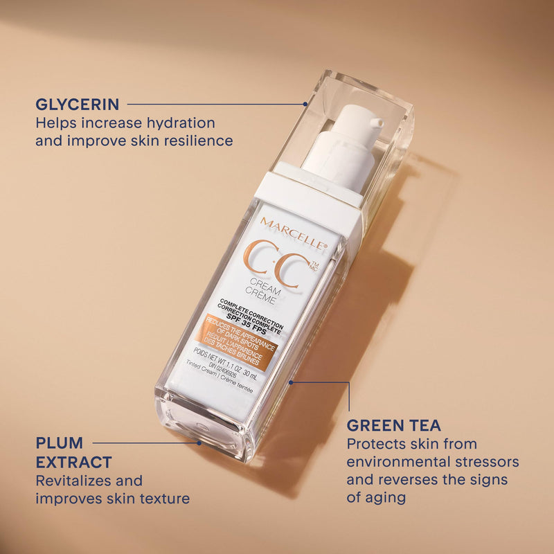 Marcelle CC Cream SPF 35, Light Medium, 30 mL