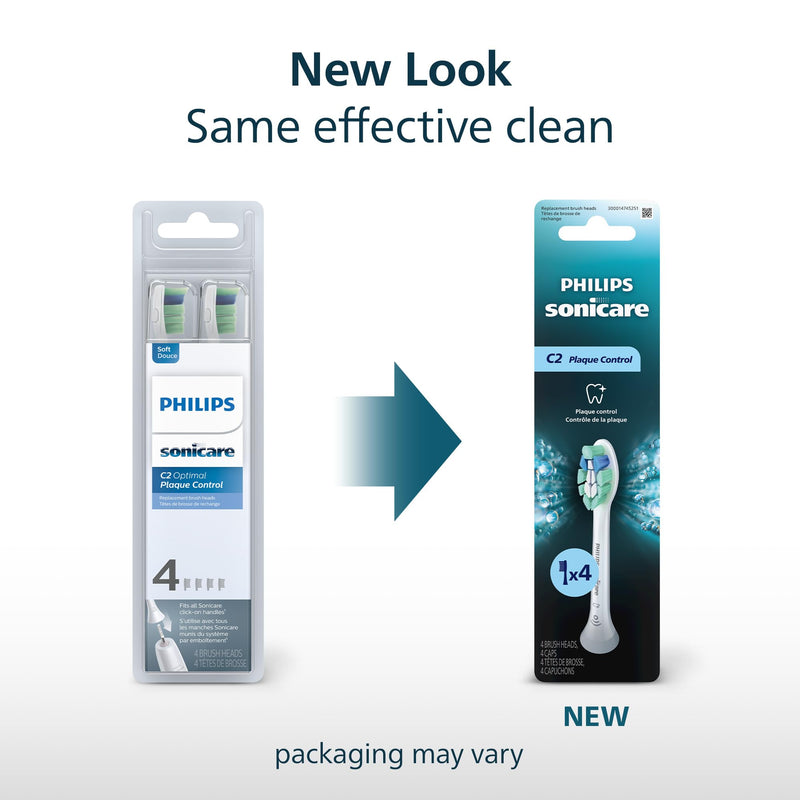 Philips Sonicare C2 Plaque Control Brush Heads HX9024/77, White, 4 Pack