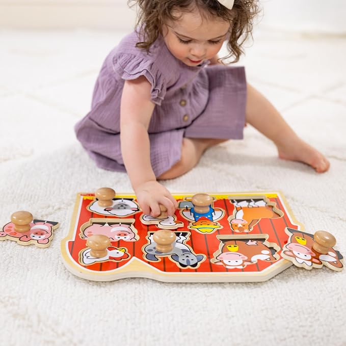 Melissa & Doug - Puzzle à encastrement en bois 8 pièces - Les amis de la ferme