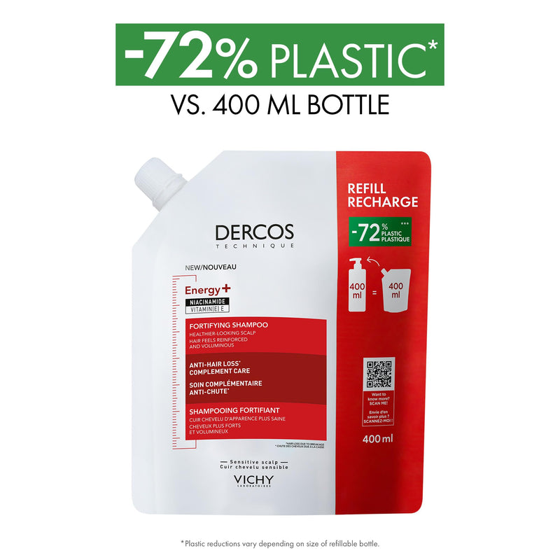 Vichy Dercos Energy+ Shampoo Refill, 400 mL