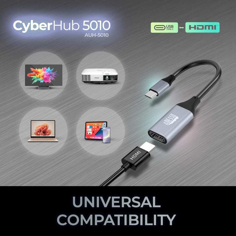 Adesso – Adapter USB-C to HDMI 4K at 60Hz HDMI Output Plug-and-Play
