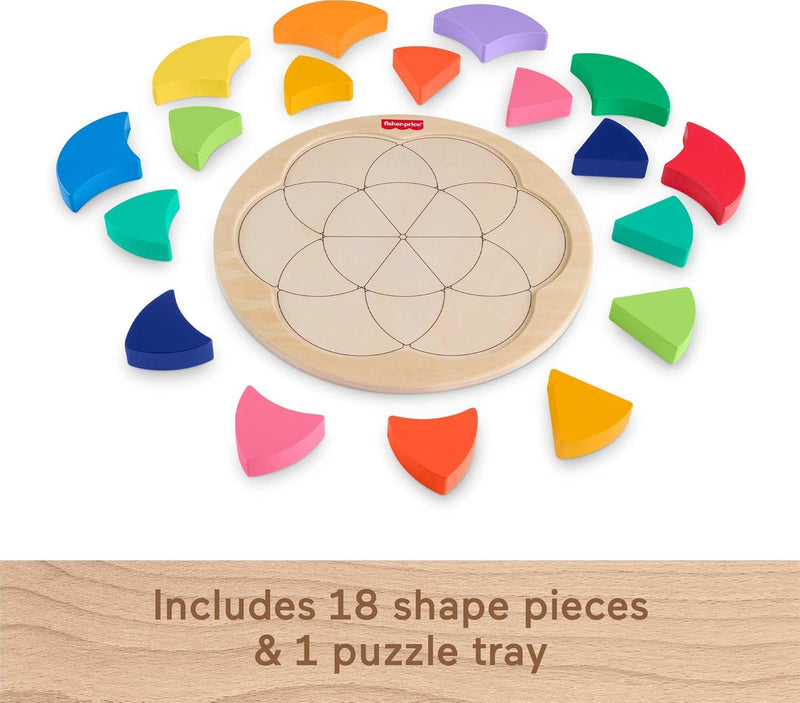 Fisher-Price - Puzzle roue chromatique en bois pour enfants d'âge préscolaire 