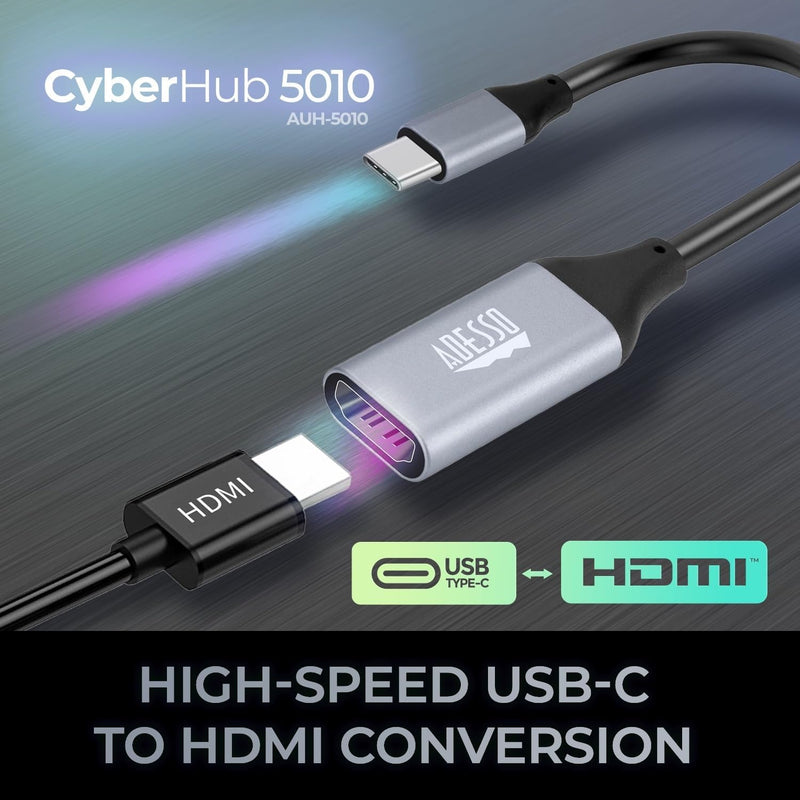 Adesso – Adapter USB-C to HDMI 4K at 60Hz HDMI Output Plug-and-Play