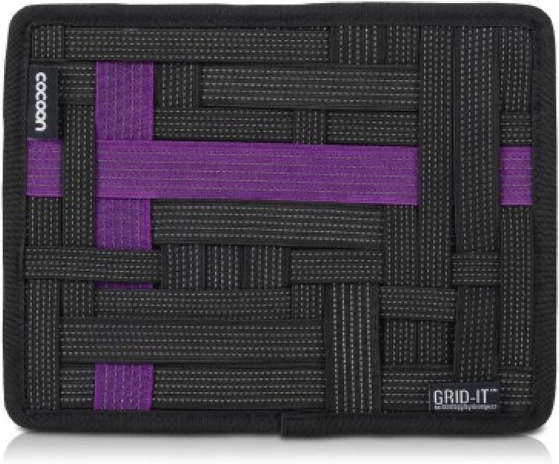 Cocoon - GRID-IT! - Small Accessory Organizer | 7.25 × 9.25 in / 18.4 × 23.5 cm, Black / Purple