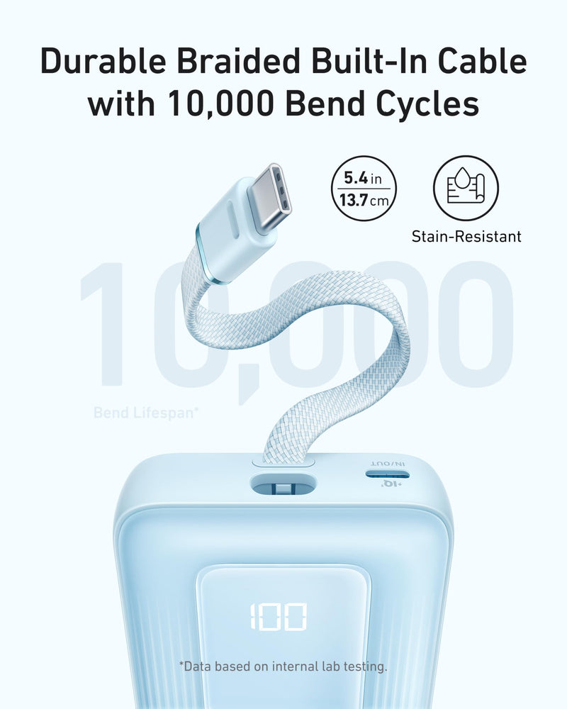 Anker - Zolo (A1689) - 20,000mAh 30W Power Bank with Built-In USB-C - Black