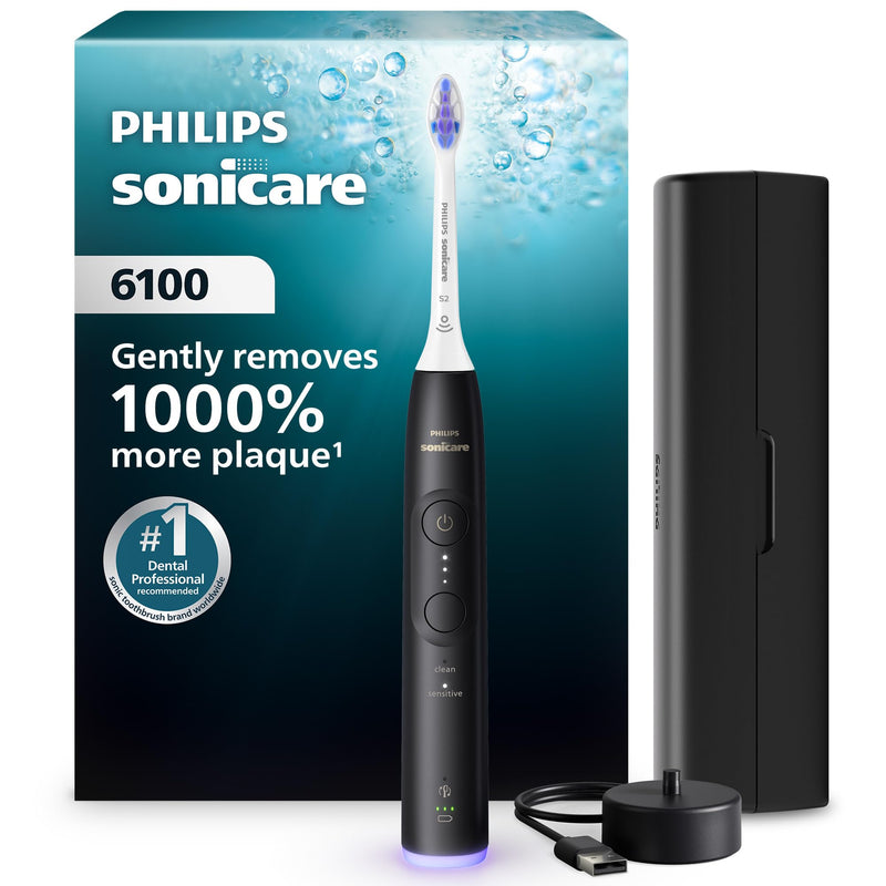 Philips Sonicare 6100 Electric Toothbrush HX7401/06, Black