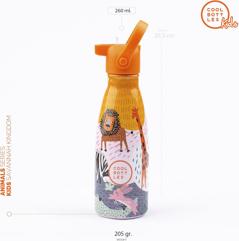 Cool Bottles - Kids 260 mL - Animal Series - Savannah Kingdom