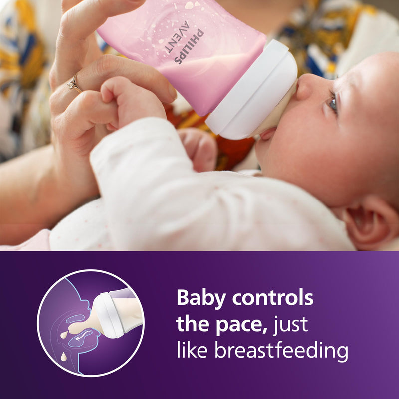 Philips Avent Natural Response Bottles SCY903/13, 9 oz., Pink, 3 Pack