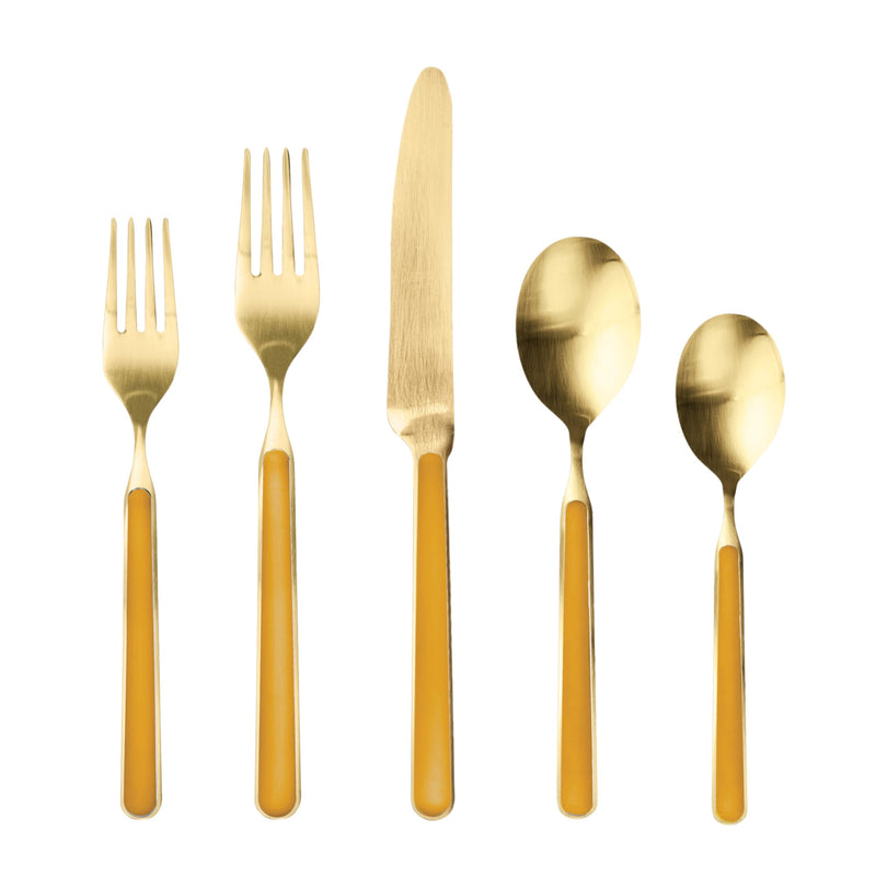 Mepra - Fantasia Ice Gold Mustard - Ménagère 5 pièces