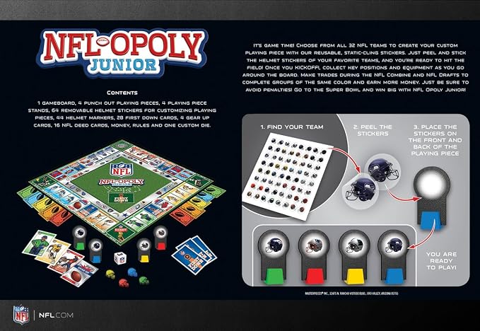 MasterPieces - NFL - Jeu de société Junior Opoly
