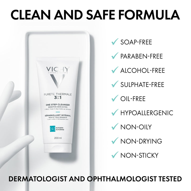 Vichy Pureté Thermale 3-in-1 Cleanser, 200 mL