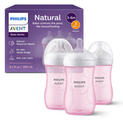 Philips Avent Natural Response Bottles SCY903/13, 9 oz., Pink, 3 Pack
