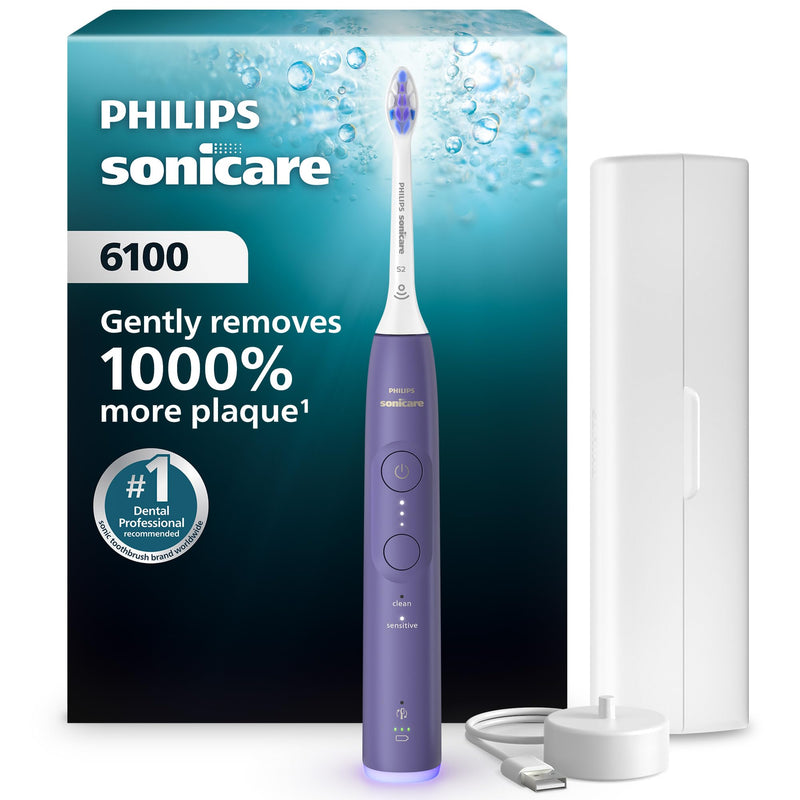 Philips Sonicare 6100 Electric Toothbrush HX7407/02, Plum