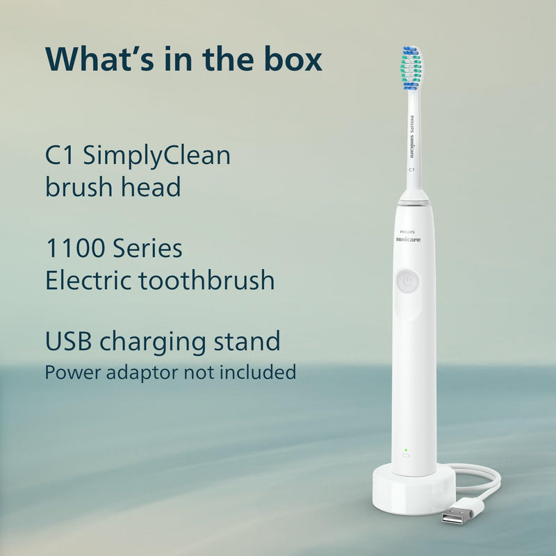 Philips Sonicare 1100 Electric Toothbrush HX3641/02, White