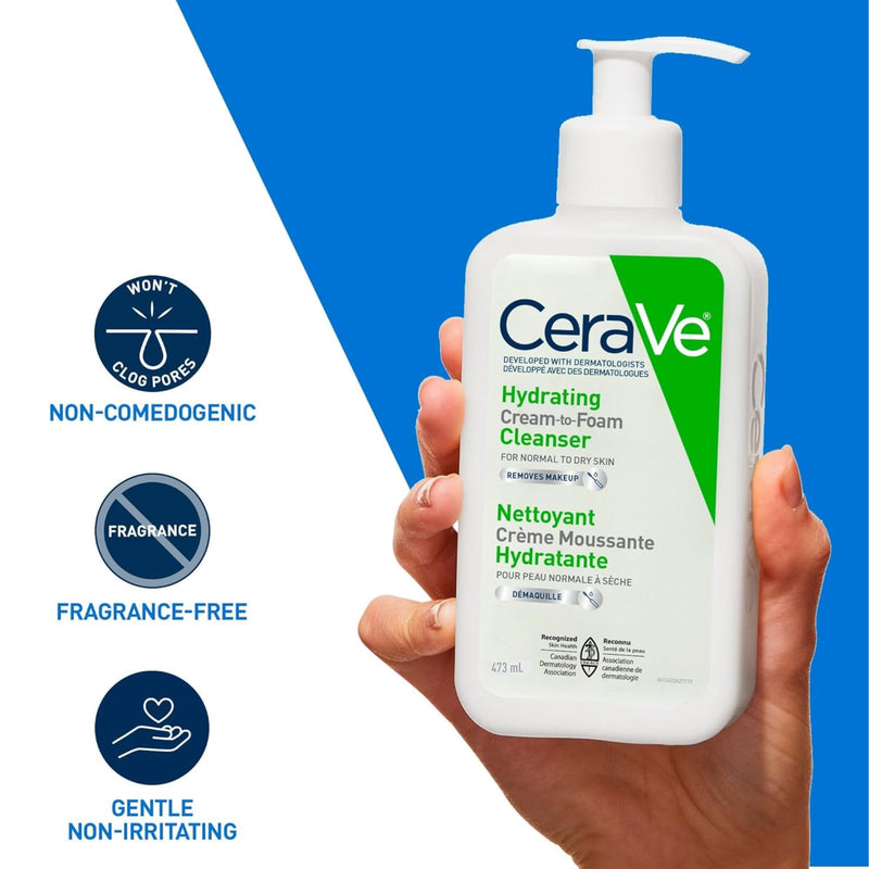CeraVe - Hydrating Cream-to-Foam Cleanser - 473 mL