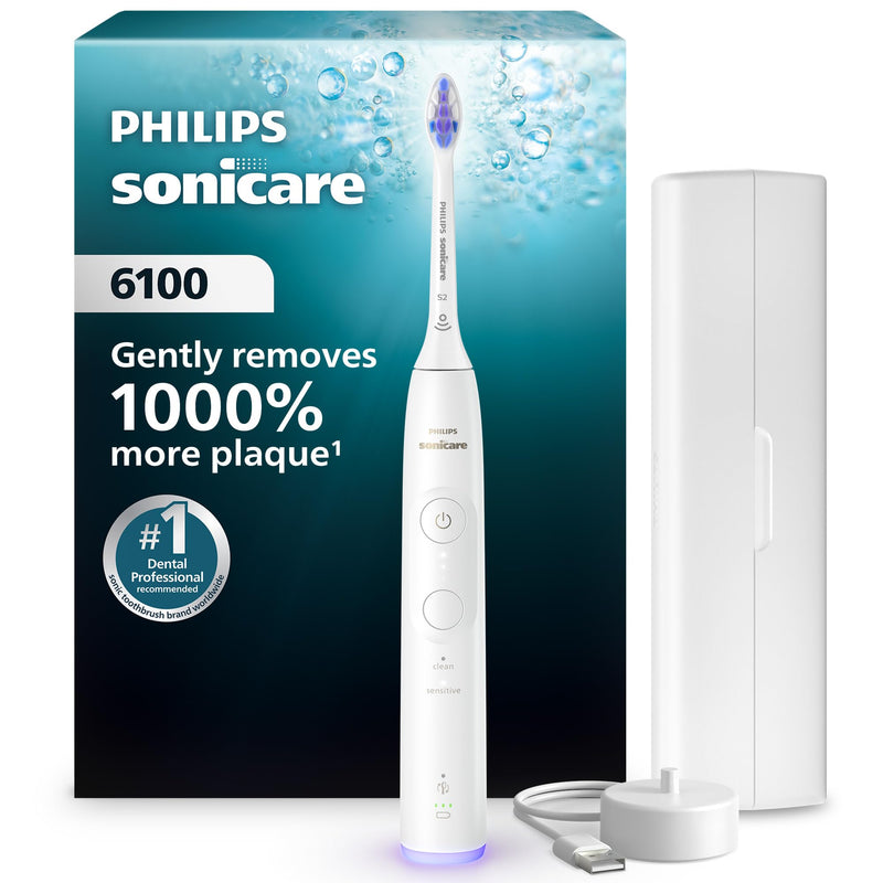 Philips Sonicare 6100 Electric Toothbrush HX7400/05, White
