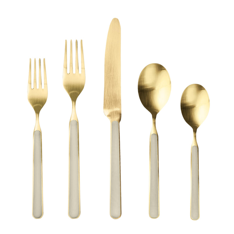 Mepra - Fantasia Ice Gold Tourterelle - Ménagère 5 pièces