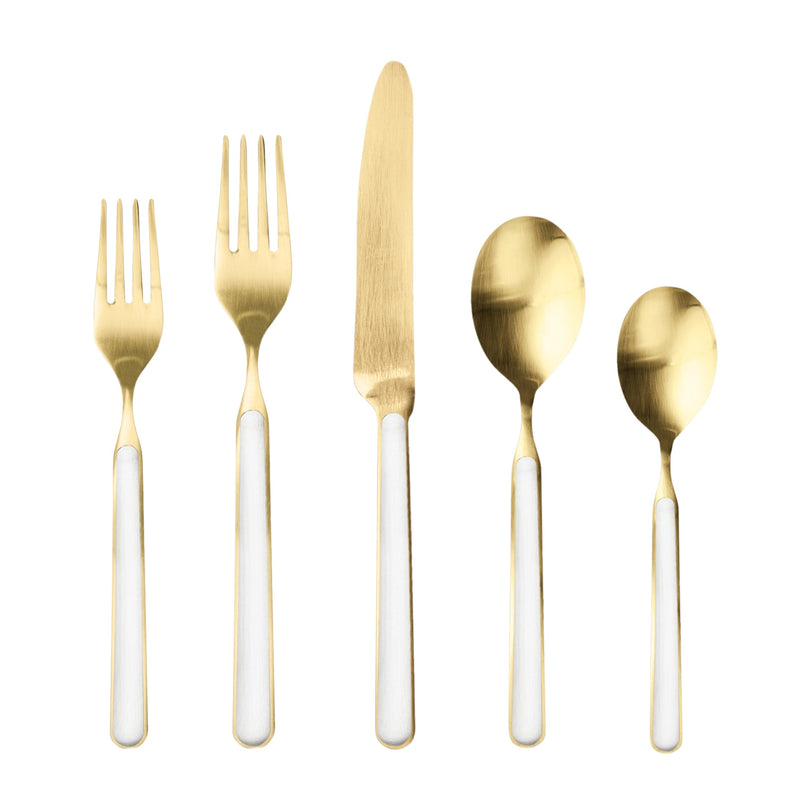 Mepra - Fantasia Ice Gold Porcelain - 5-Piece Flatware Set