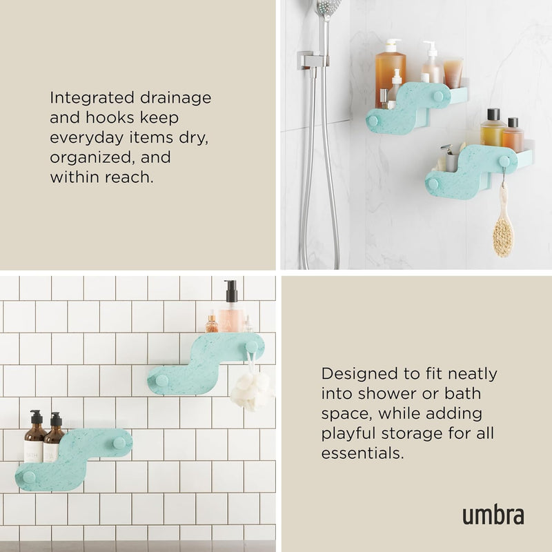 Nami Adhesive Shower Bins, Set of 2