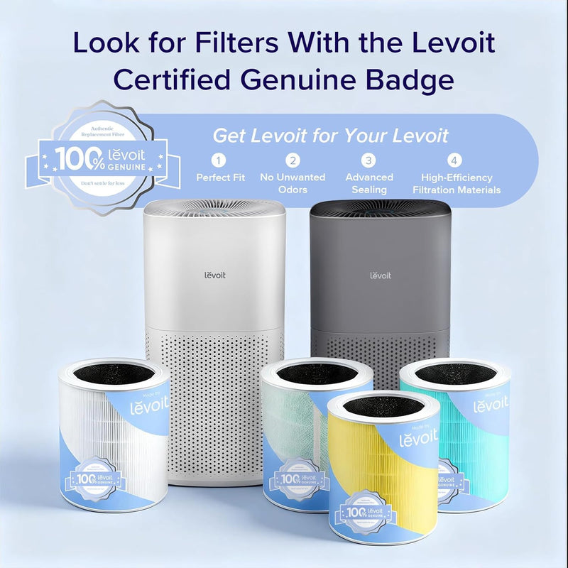 Levoit Core 600S-P Smart Air Purifier, White and Grey