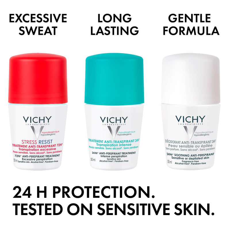 Vichy 24-Hour Antiperspirant Roll-On, 50 mL