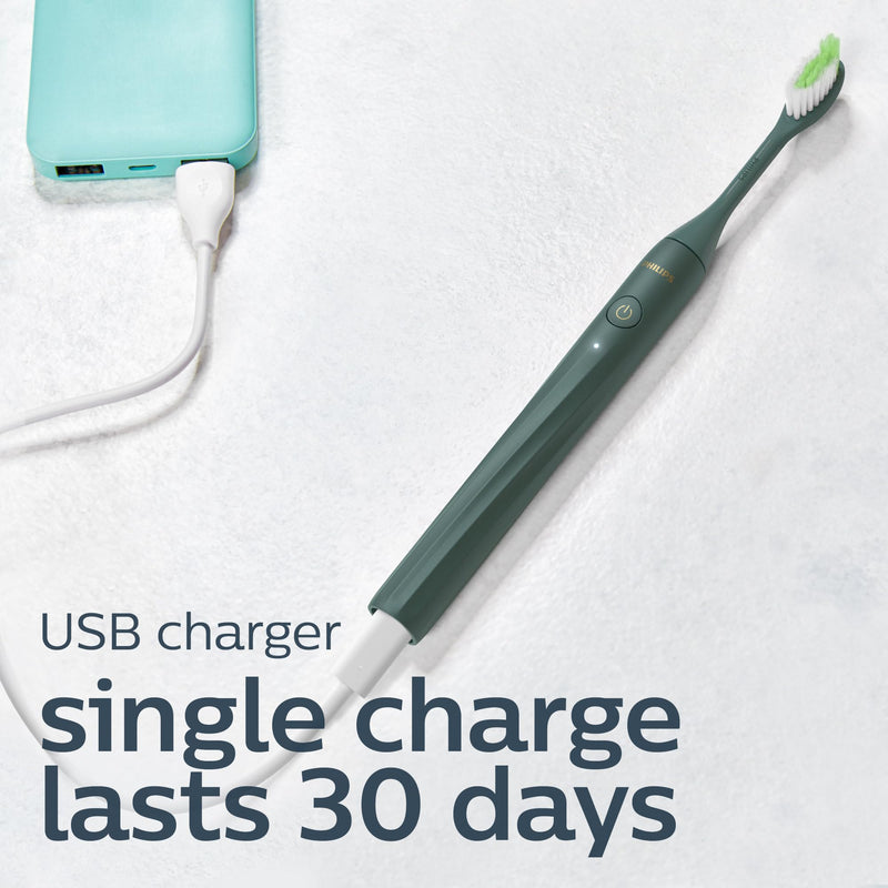 Philips One by Sonicare Rechargeable Toothbrush HY1200/28, Green