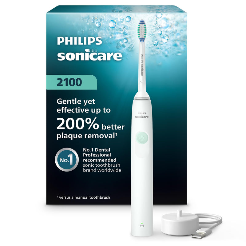Philips Sonicare 2100 Electric Toothbrush HX3661/04, White Mint