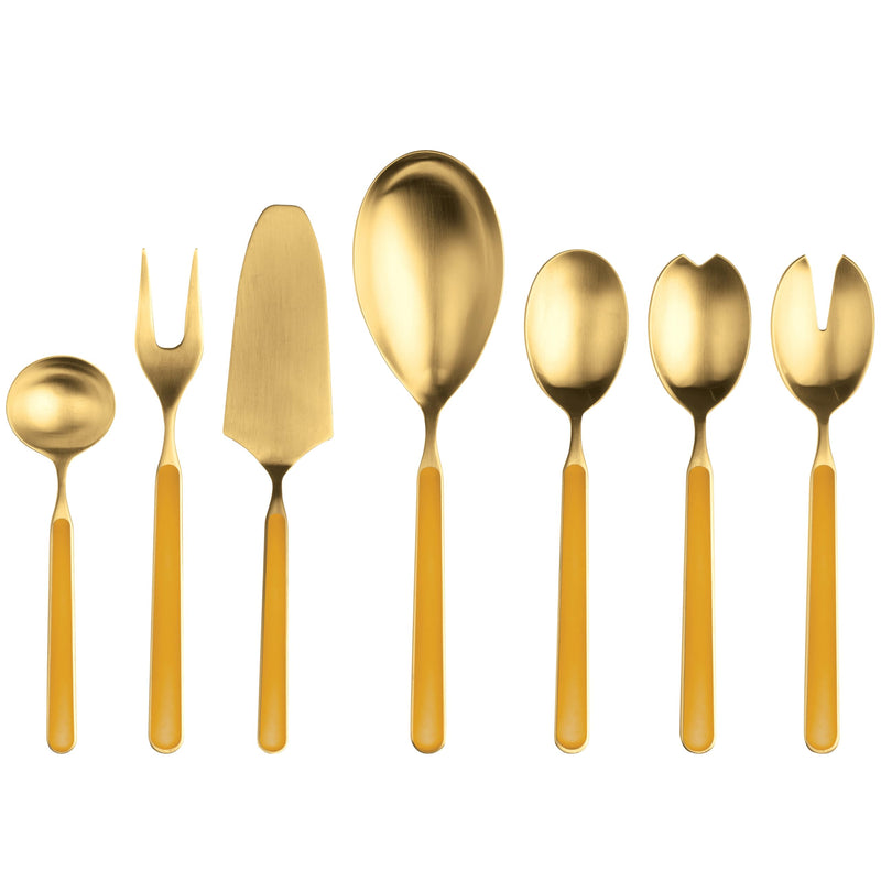 Mepra - Fantasia Ice Gold Mustard - Ménagère de service 7 pièces