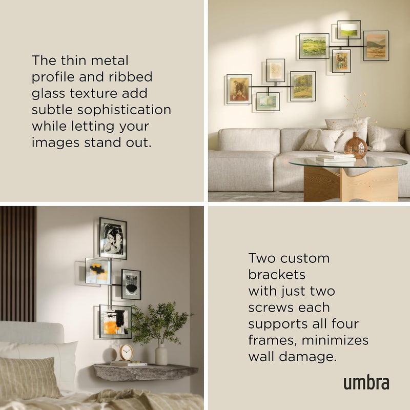 Flute Wall Picture Frames, Set of 4