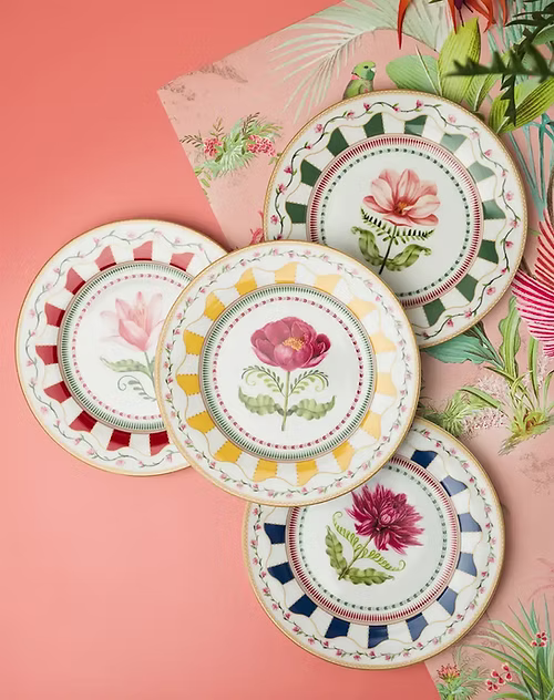 Easy Life - FLOWERY - Dessert Plate - Set of 4 | 7.5 in / 19 cm