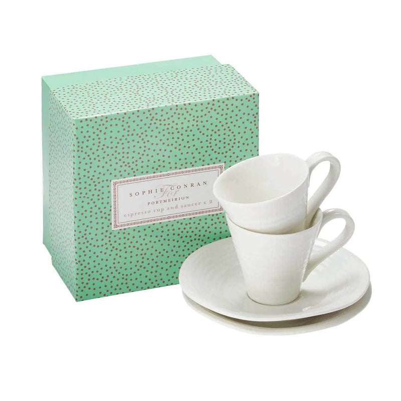 Sophie Conran - Blanc - Tasses et soucoupes à espresso (Lot de 2)