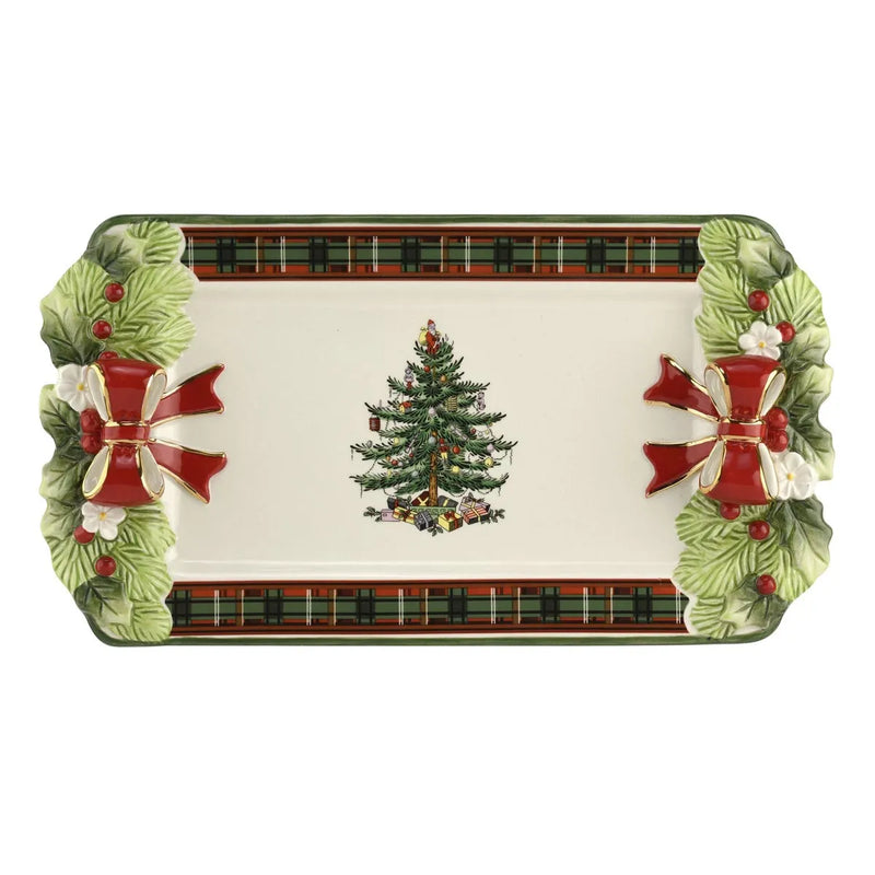 Spode - Christmas Tree Tartan - Plateau à dessert annuel 2026 | 30,5 cm