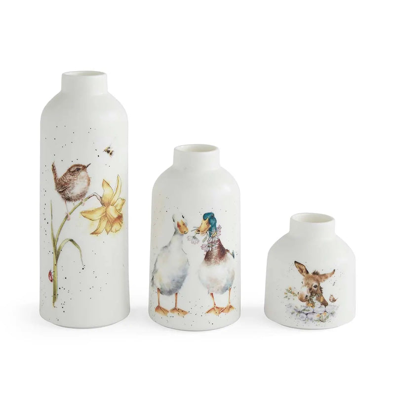 Royal Worcester - Wrendale Designs - SET OF 3 VASES