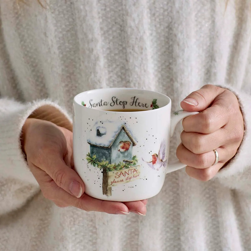 Royal Worcester - Wrendale Designs - SANTA STOP HERE MUG 11 oz