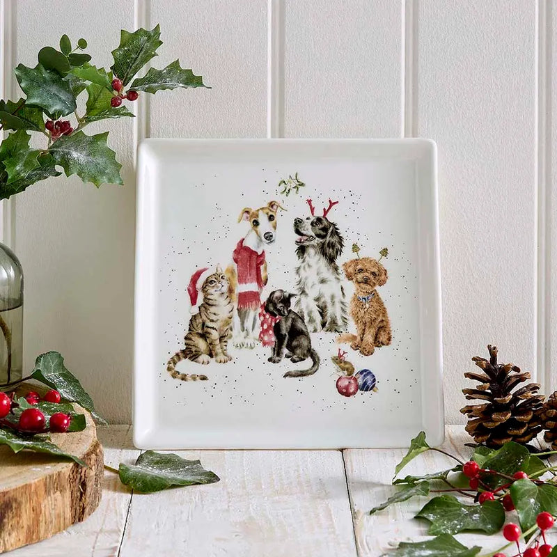 Royal Worcester - Wrendale Designs - ASSIETTE CARRÉE 23 CM (CHIENS)