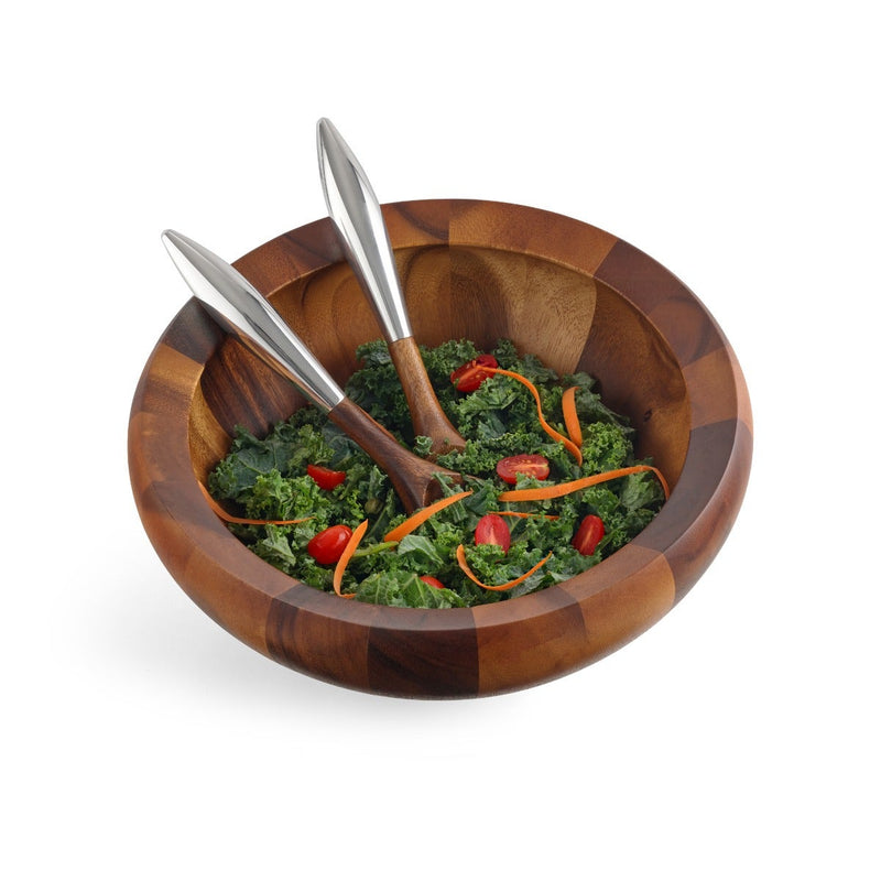 Nambé - Yaro Salad Bowl with Servers | 14 in / 35.6 cm - view 3
