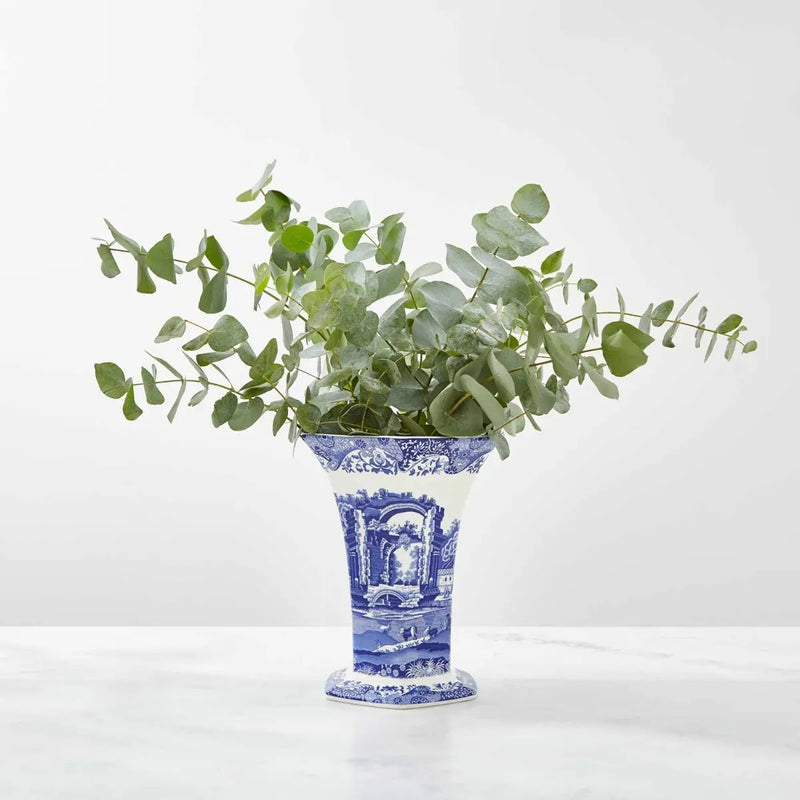 Spode - Blue Italian - Hexagonal Vase | 11 in / 27.9 cm