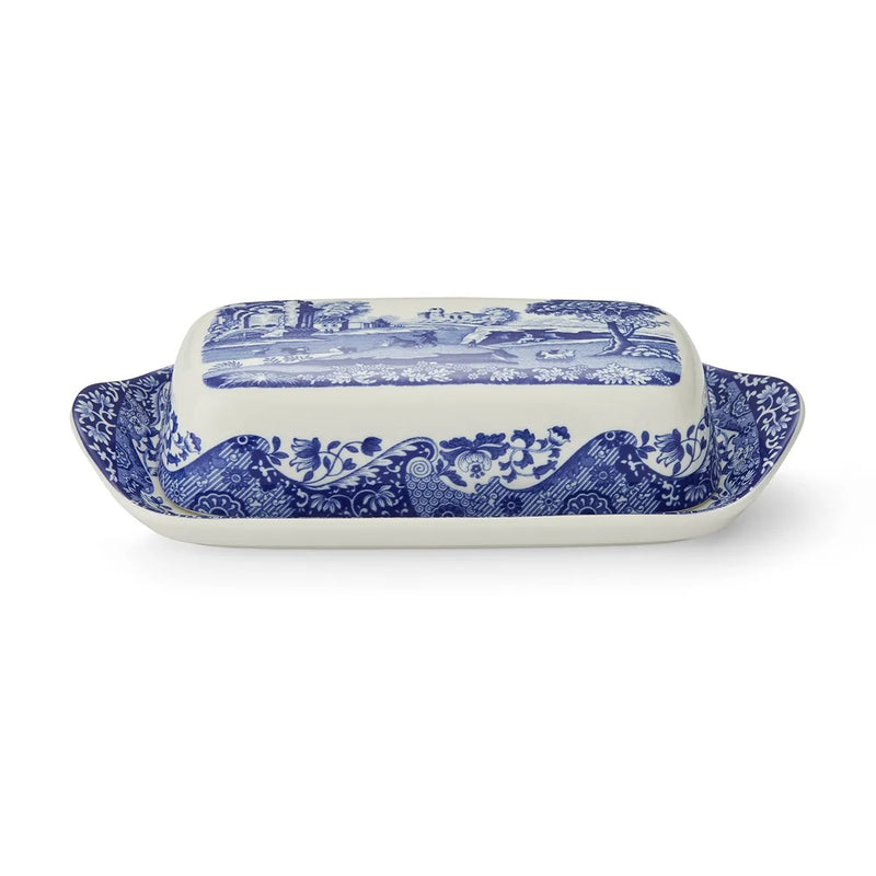 Spode - Blue Italian - Butter Dish | 8 × 4 in / 20.3 × 10.2 cm