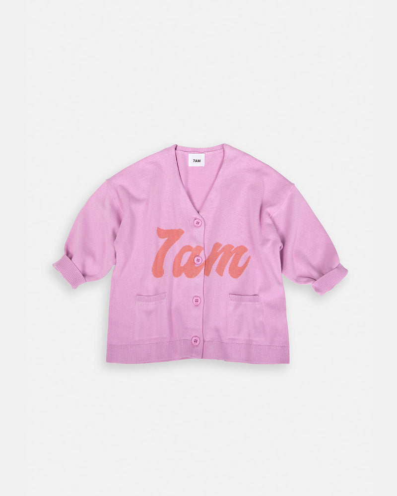7AM Enfant - 7AM Logo Boxy Cotton Cardigan