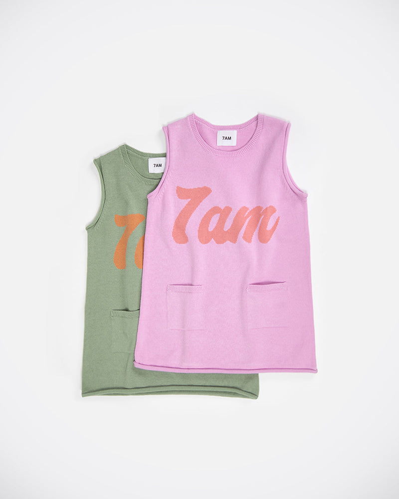 7AM Enfant - Robe Boxy en coton avec logo 7AM