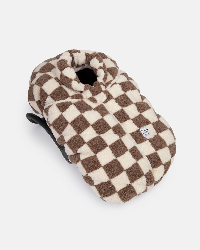 7AM Enfant - Car Seat Cocoon - Checker Berber — Checkers Tan — image 2
