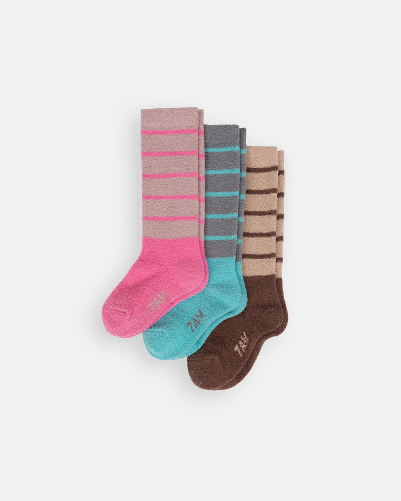7AM Enfant - Choco Pecan & Ash Rose Vivid Pink & Gris Bright Cyan