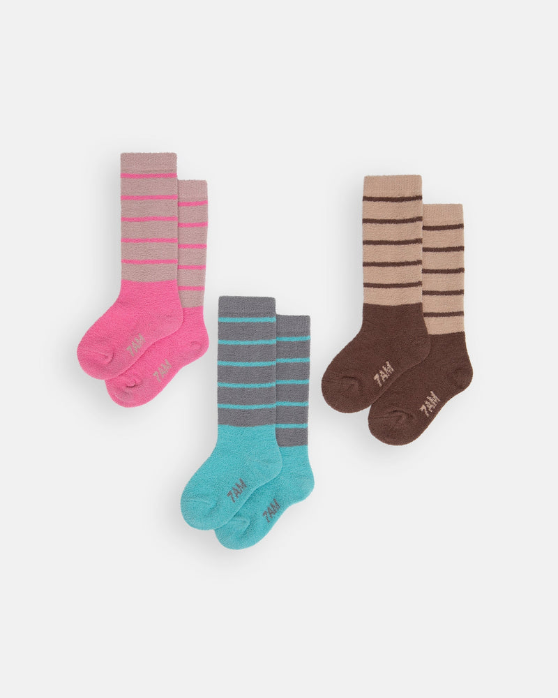7AM Enfant - Choco Pecan & Ash Rose Vivid Pink & Gris Bright Cyan