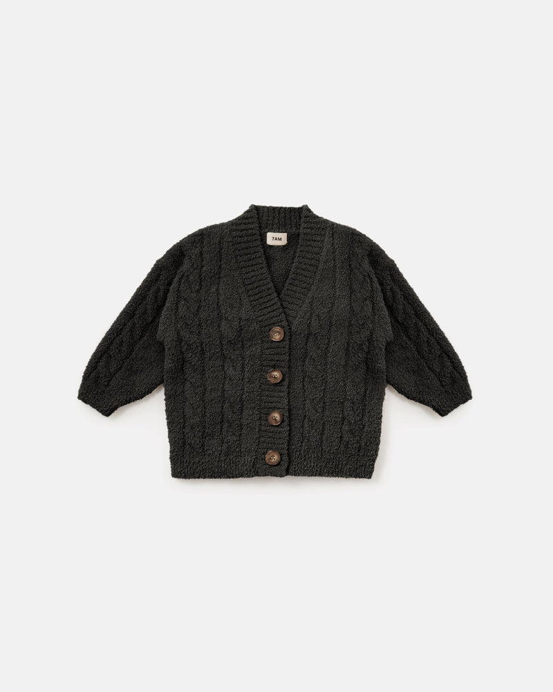 7AM Enfant - Cable Cardigan - Fuzzy
