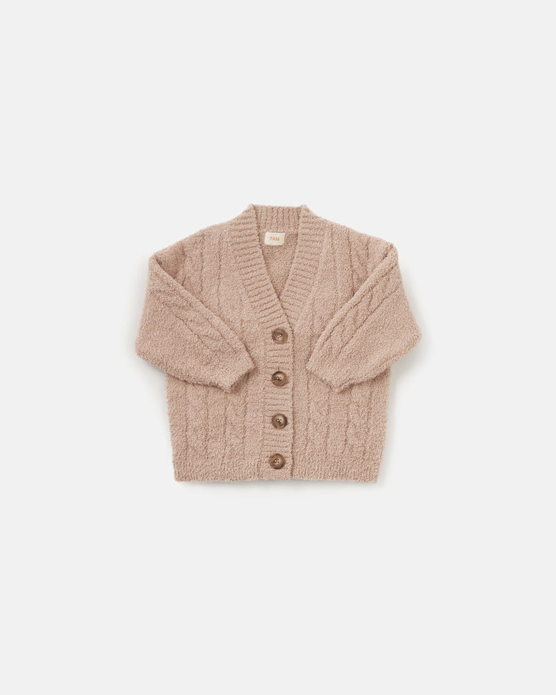 7AM Enfant - Cable Cardigan - Fuzzy