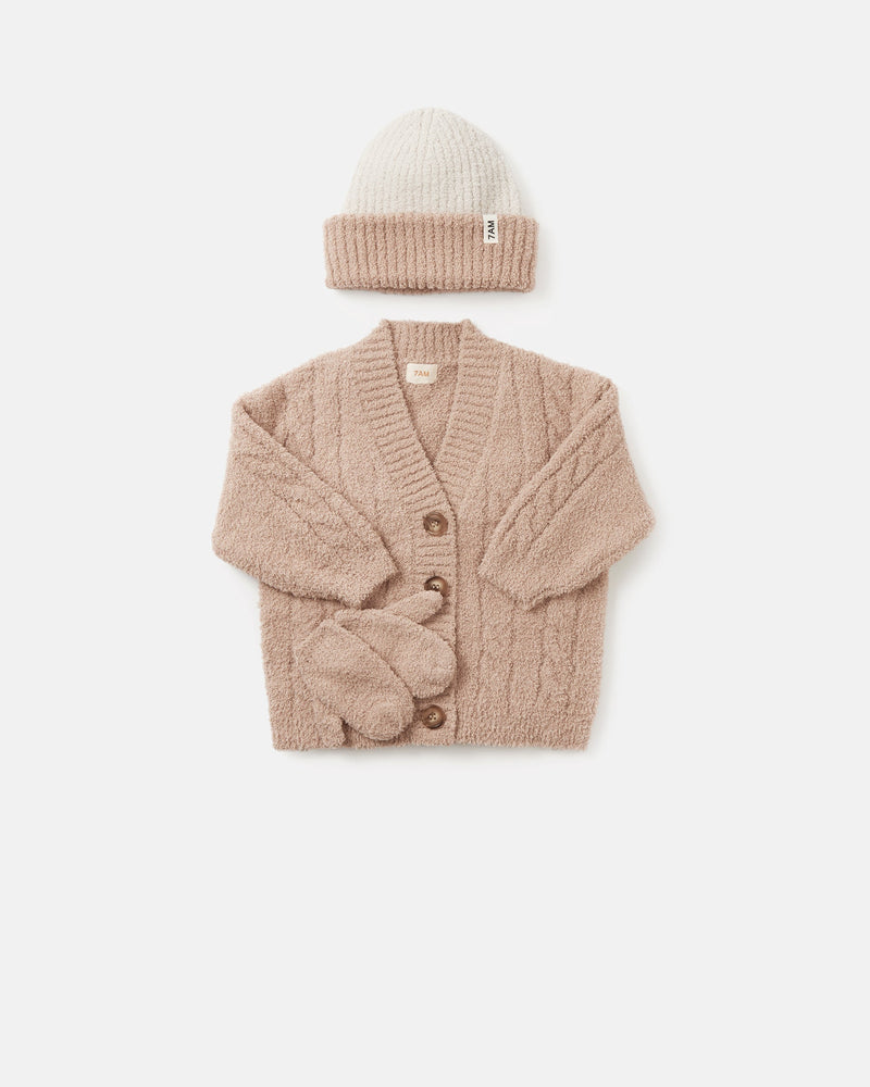 7AM Enfant - Cable Cardigan - Fuzzy