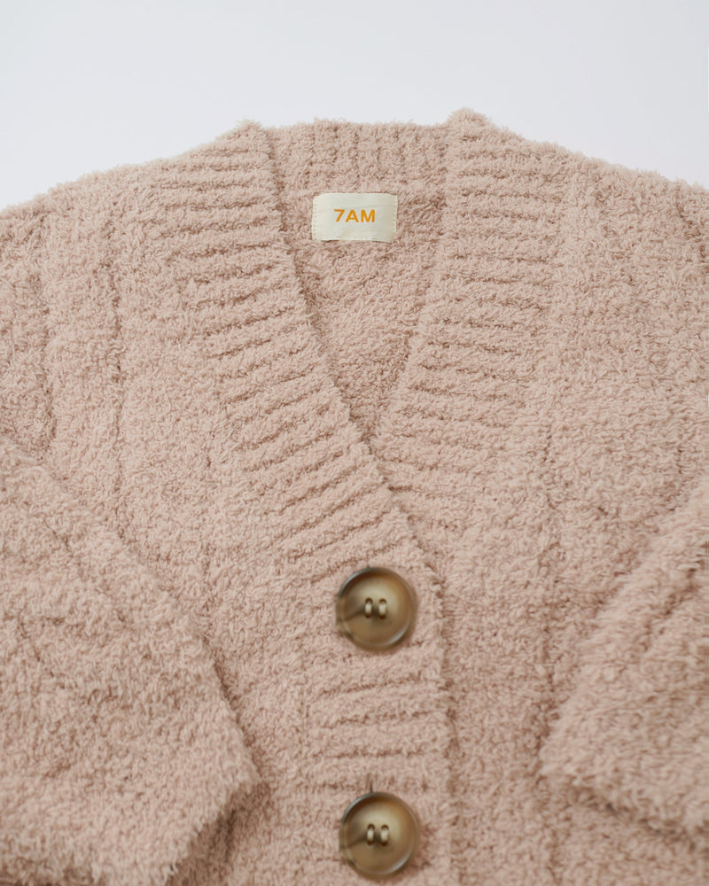 7AM Enfant - Cable Cardigan - Fuzzy