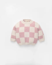 Boxy Sweater - Checkers Fuzzy